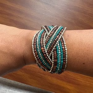 Turquoise and brown bracelet